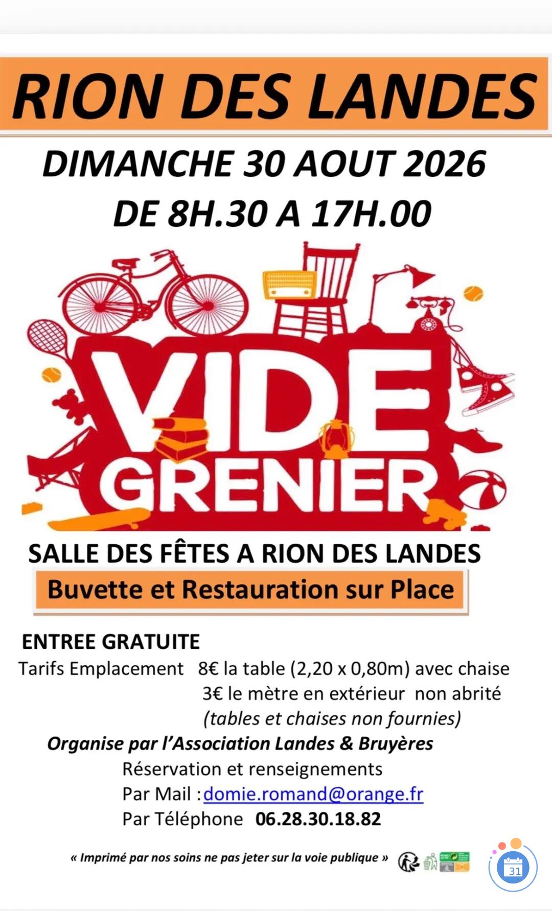 Image Vide grenier asso Landes et Bruyères (photo 1)