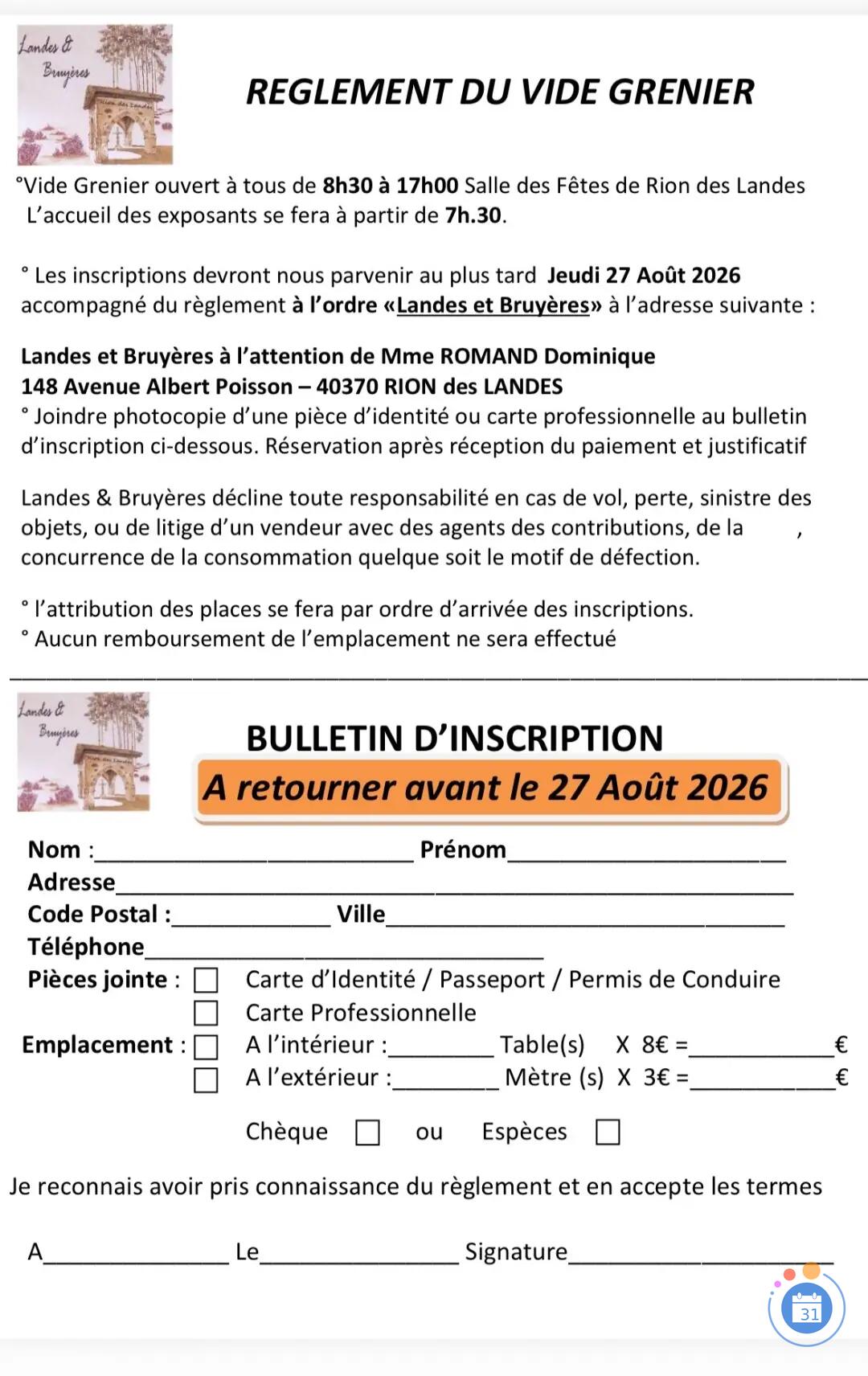 Image Vide grenier asso Landes et Bruyères (photo 2)