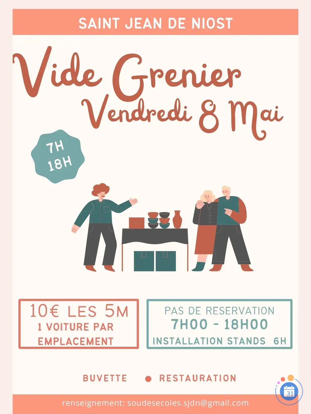 Image Brocante au profit du sou des écoles saint jean de niost (photo 1)