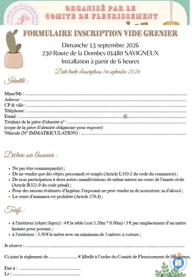 Image Vide-grenier à SAVIGNEUX (Ain) (photo 2)