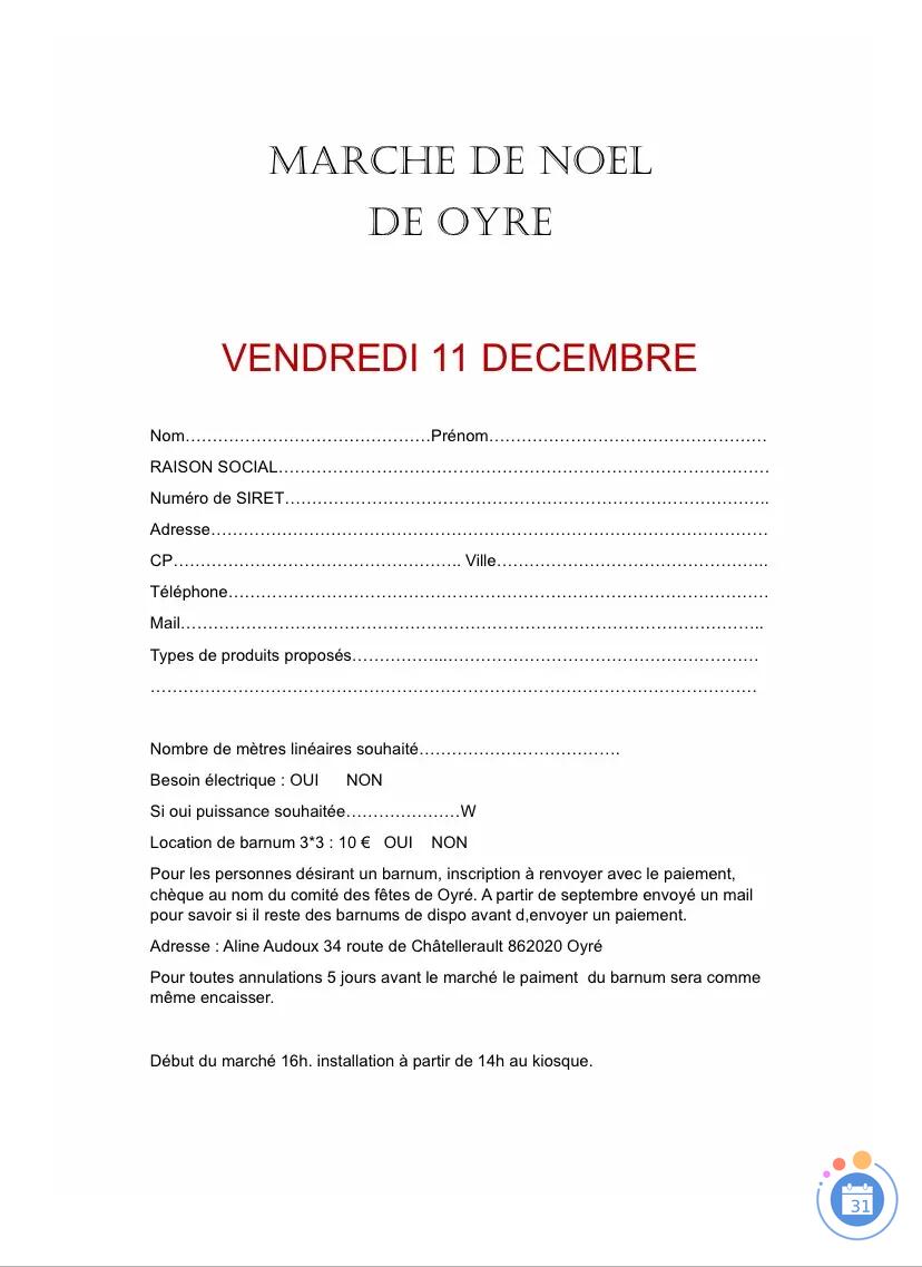 Image Marché de Noël Oyré + défilé de tracteur illuminé (photo 2)