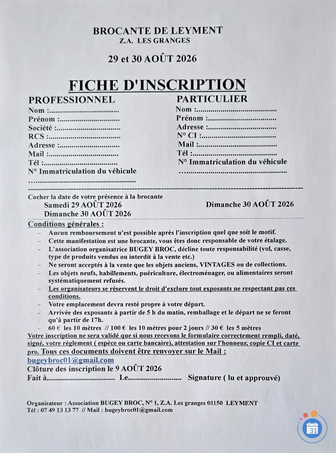Image brocante annuelle de leyment (photo 1)