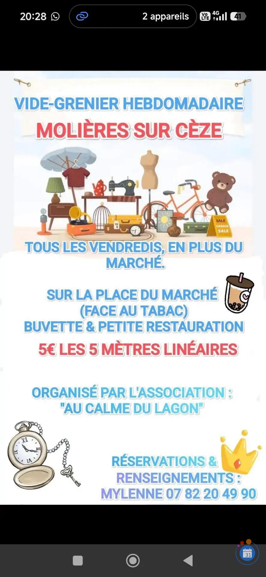 Image Vide-greniers hebdomadaire du vendredi Molières sur Cèze (photo 1)