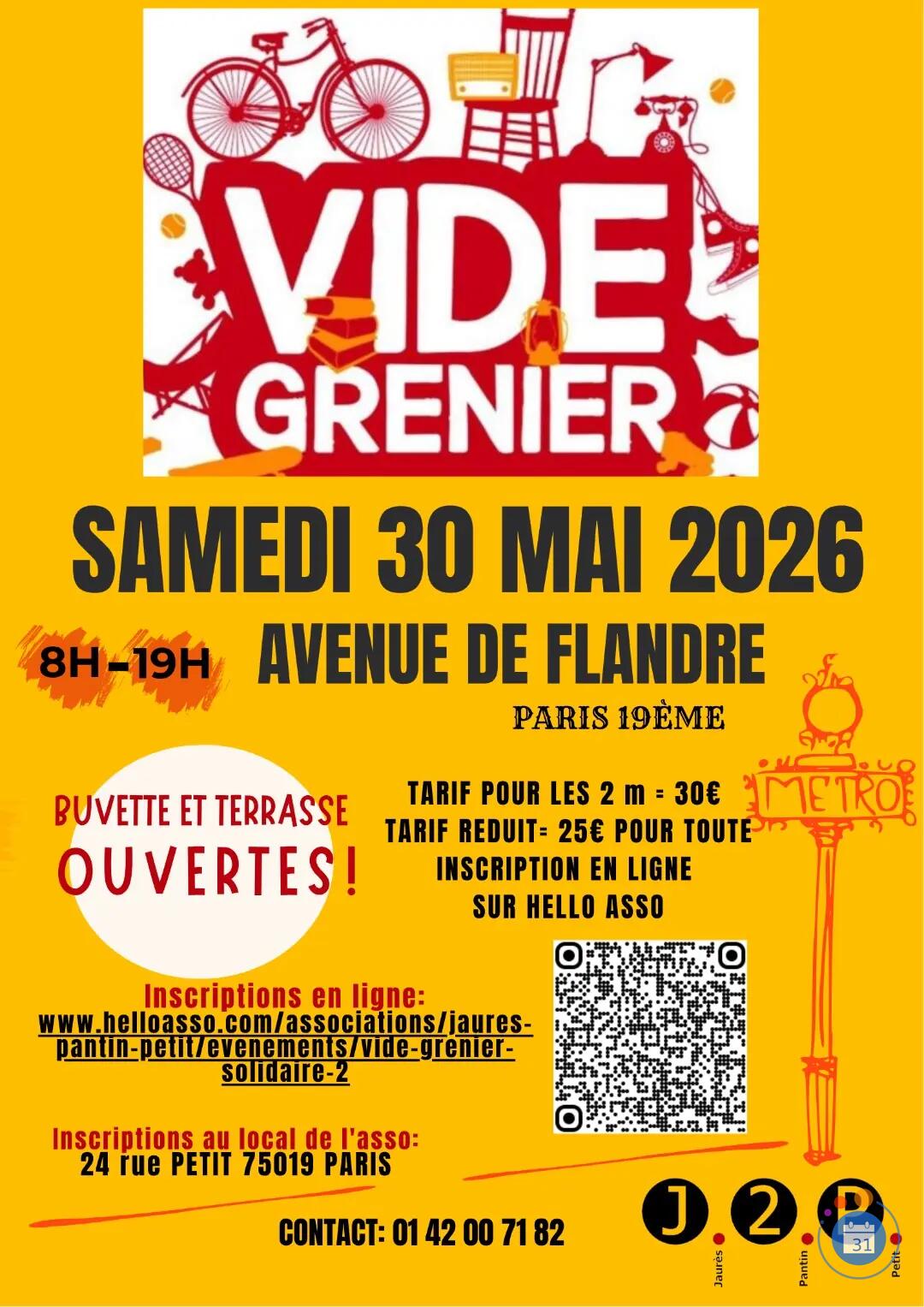 VIDE GRENIER SOLIDAIRE AVENUE DE FLANDRE