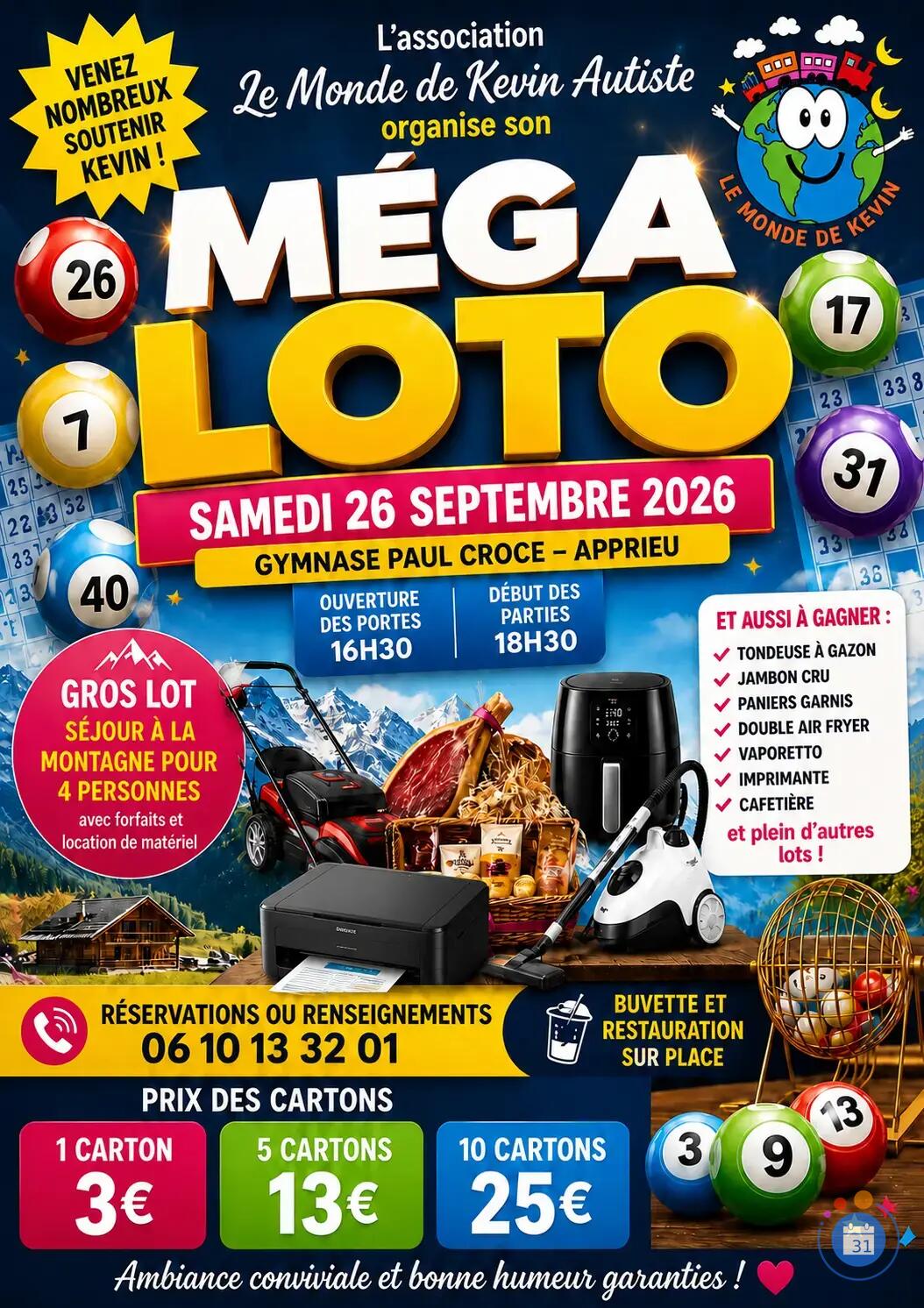 Image MEGA LOTO DU MONDE DE KEVIN AUTISTE (photo 1)