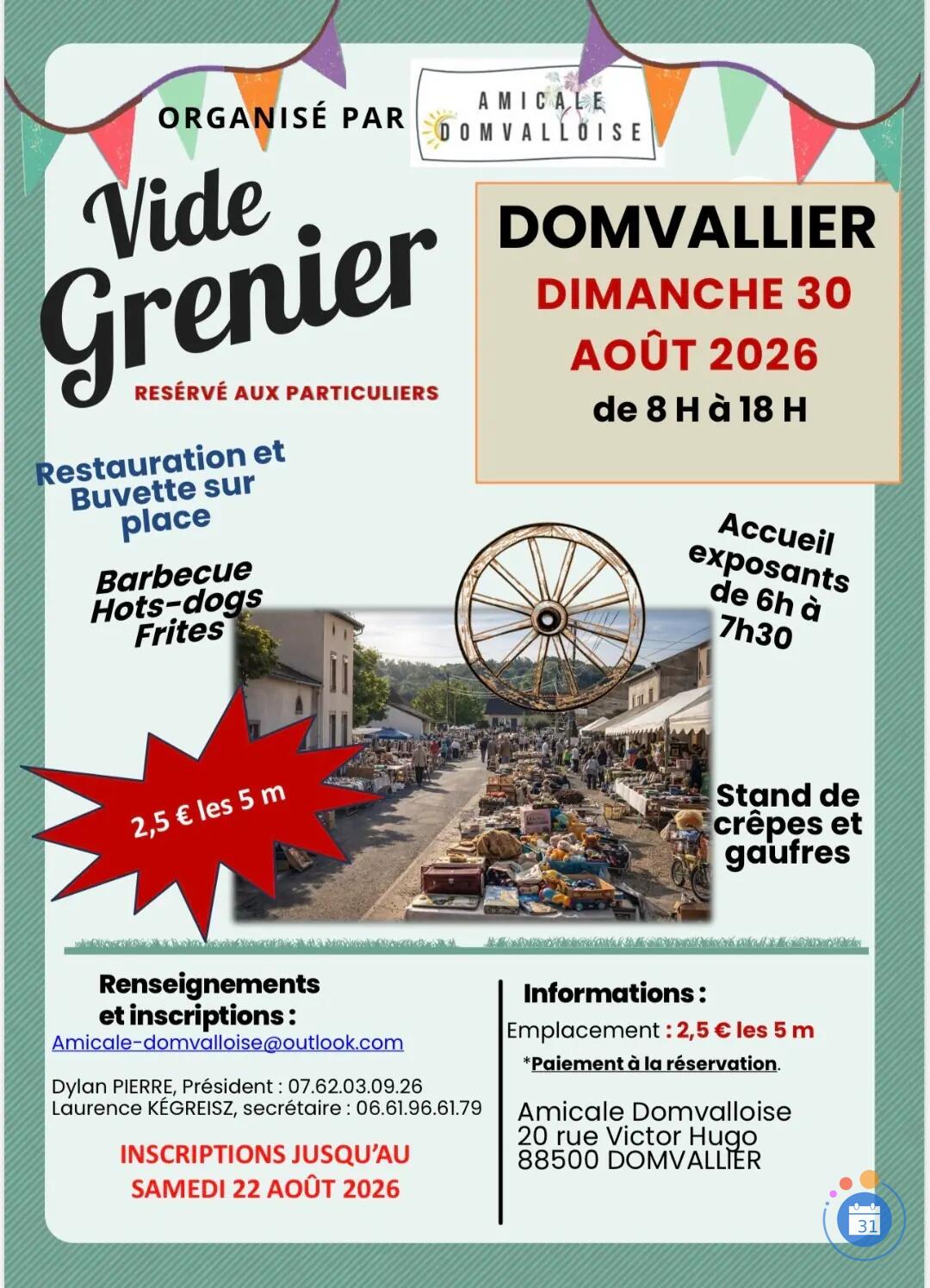 Image Vide grenier de DOMVALLIER (photo 1)