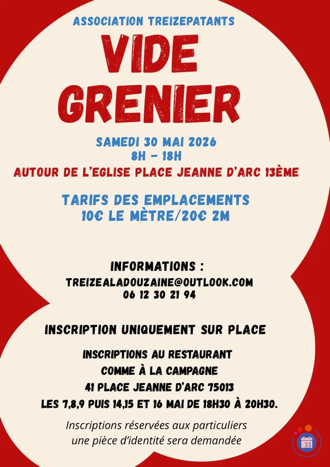Vide grenier de la place Jeanne d’Arc