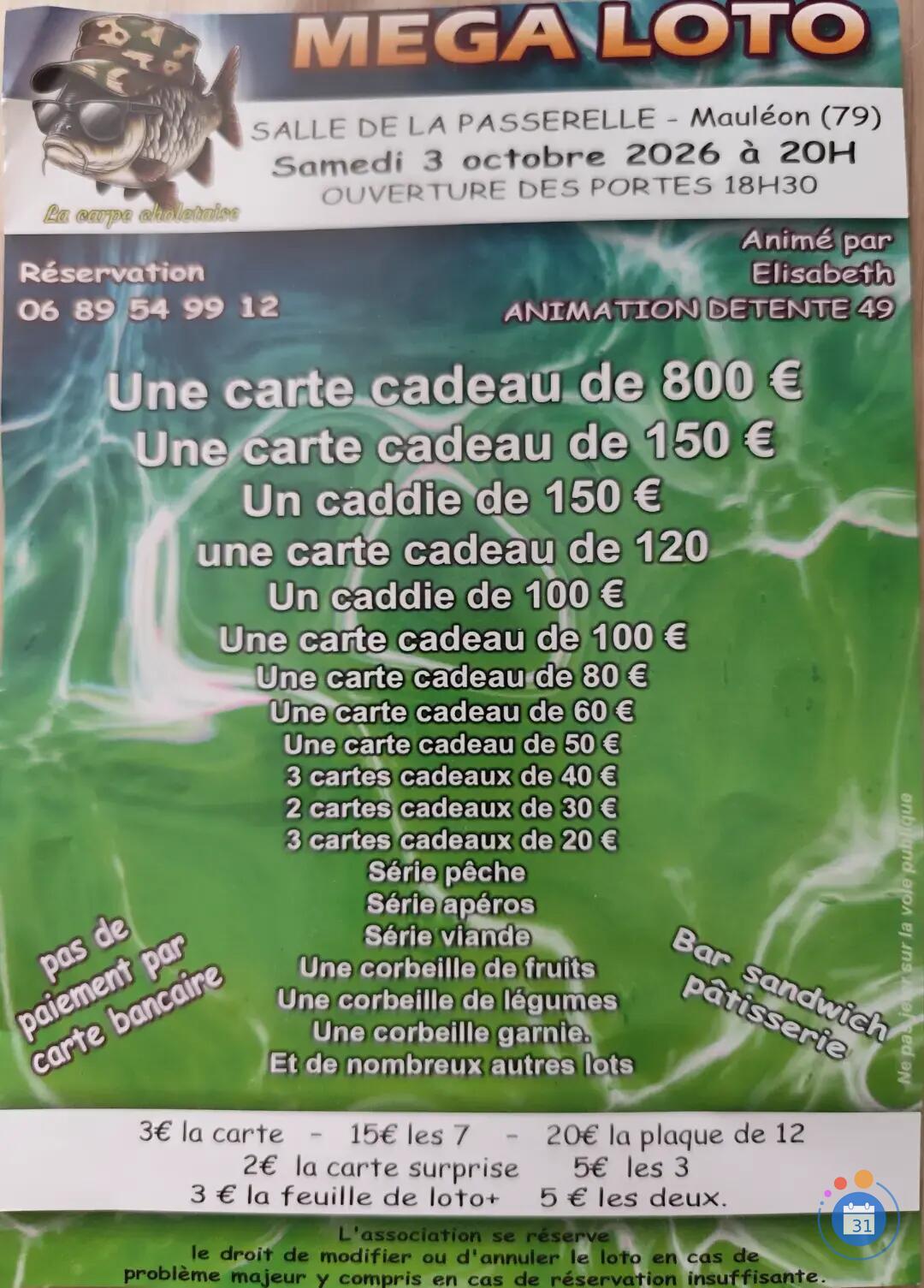 Image Loto de la carpe Choletaise (photo 1)