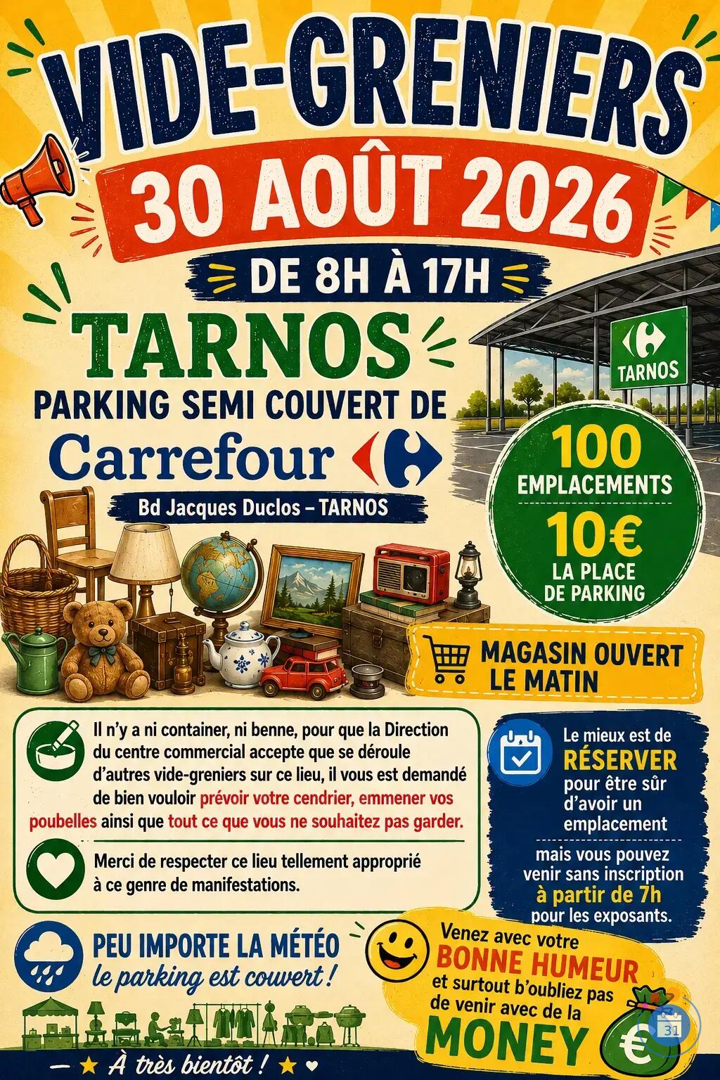 Image VIDE-GRENIERS DES MINOUS CARREFOUR TARNOS (photo 1)