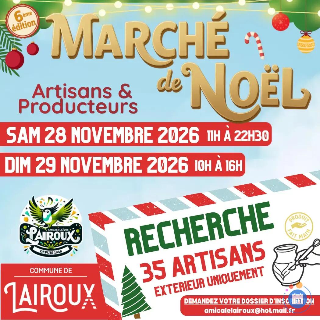 Image 6 ème Marché de Noël Artisanal & Producteur de Lairoux (photo 1)