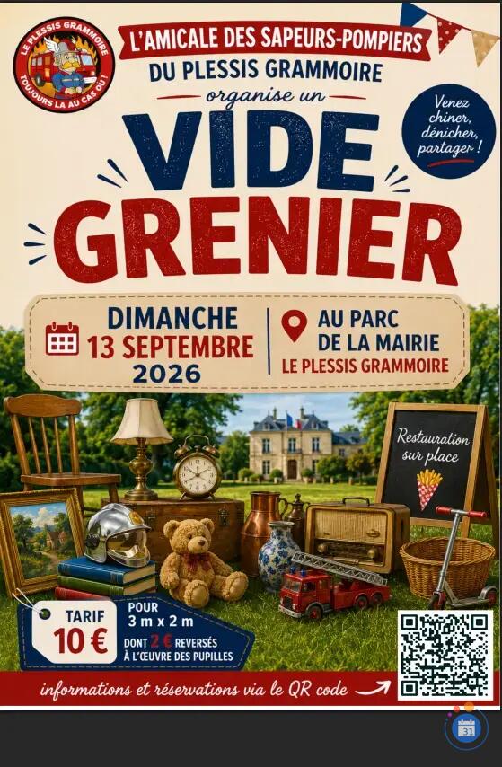 Image Vide Grenier Pompiers du Plessis Grammoire (photo 1)