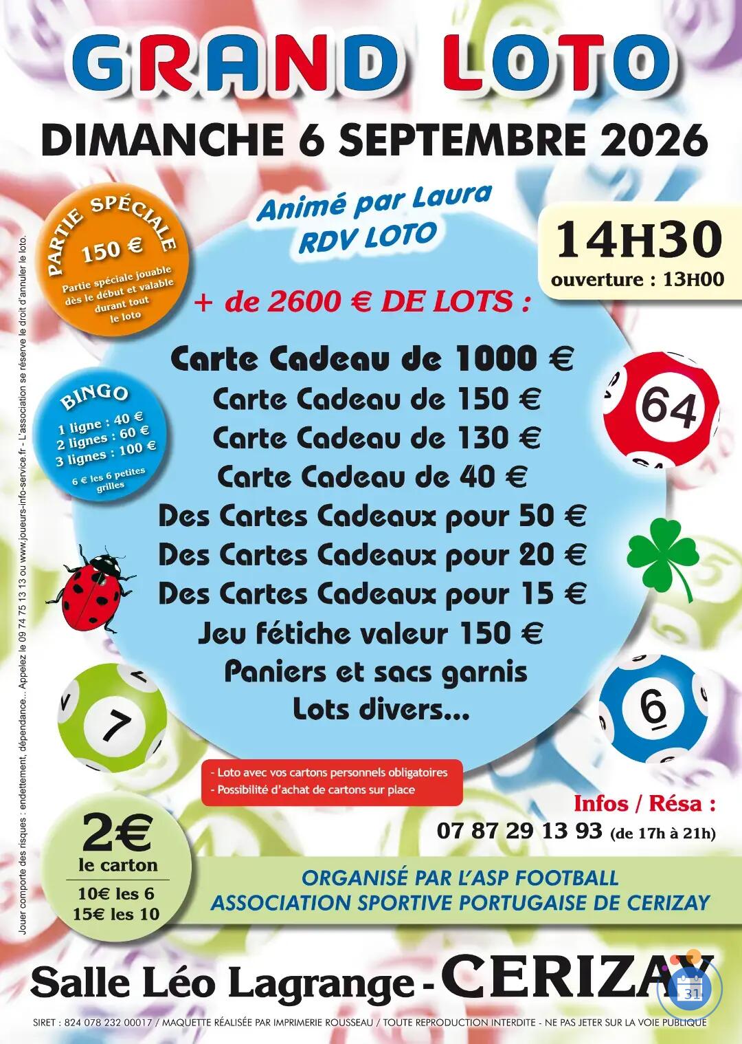 Image GRAND LOTO ANIME PAR LAURA RDV LOTO A CERIZAY (photo 1)