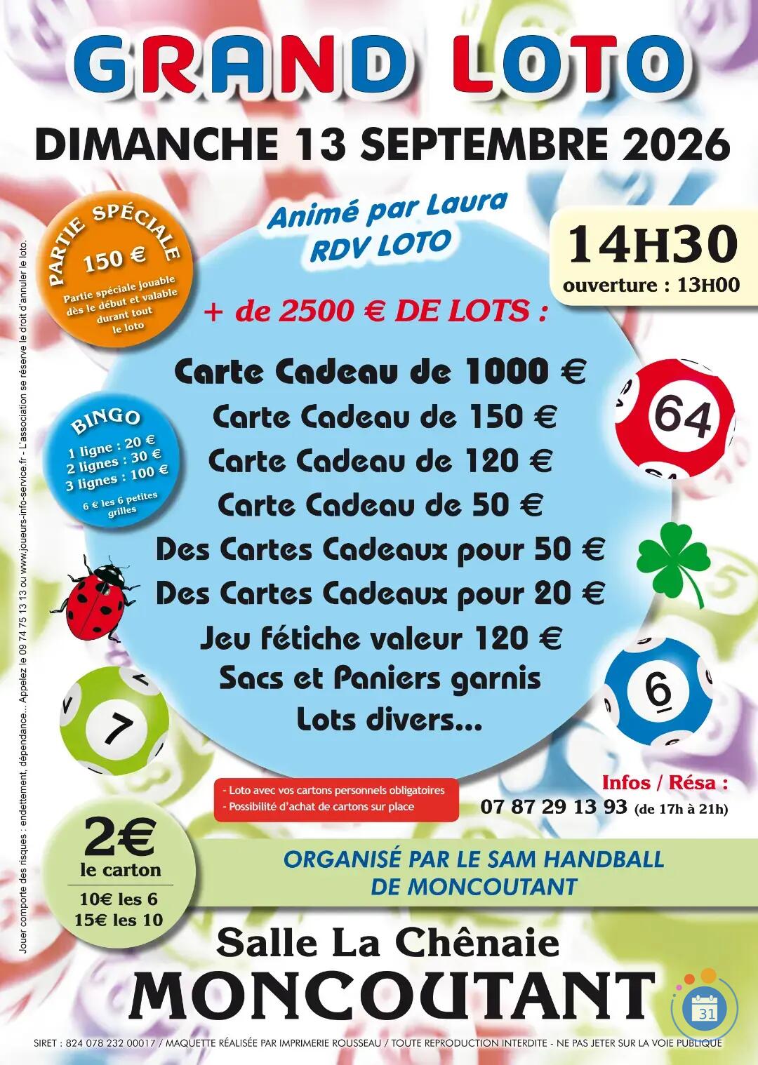 Image GRAND LOTO ANIME PAR LAURA RDV LOTO A MONCOUTANT (photo 1)