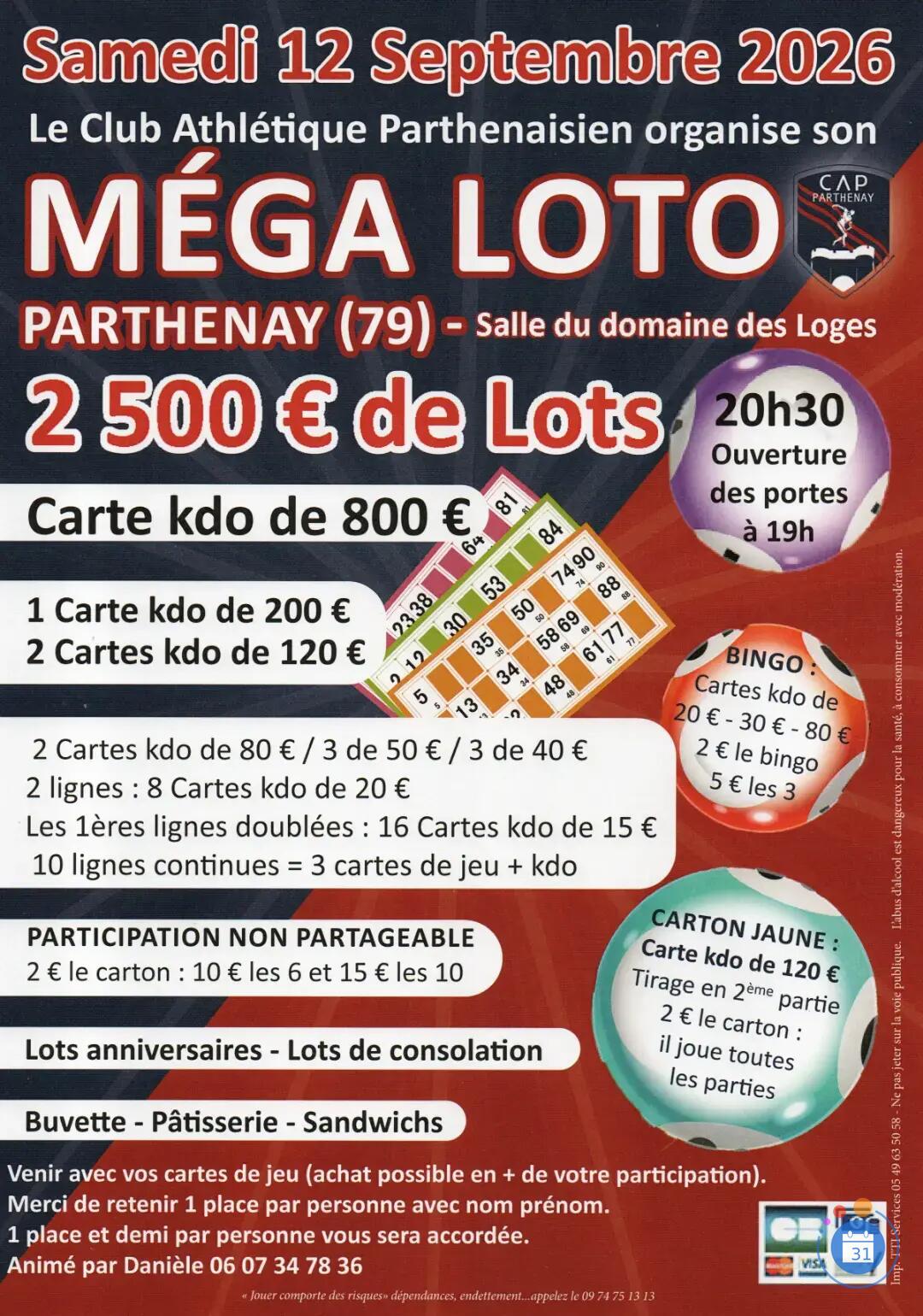 Image Méga loto du Club Athlétique Parthenaisien (photo 1)