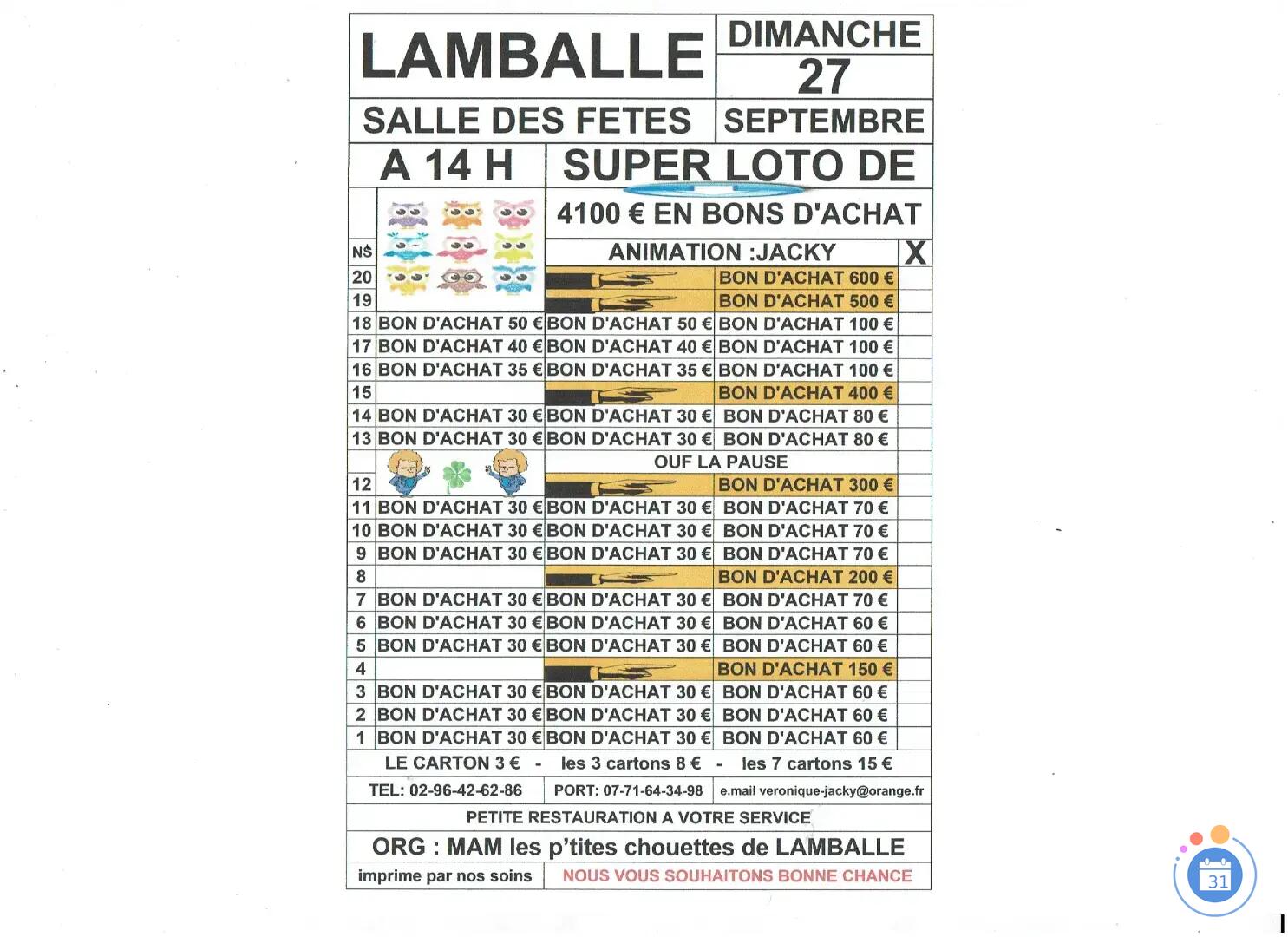 Image SUPER LOTO DES MAMS PETITES CHOUETTES ANIME PAR JACKY (photo 1)