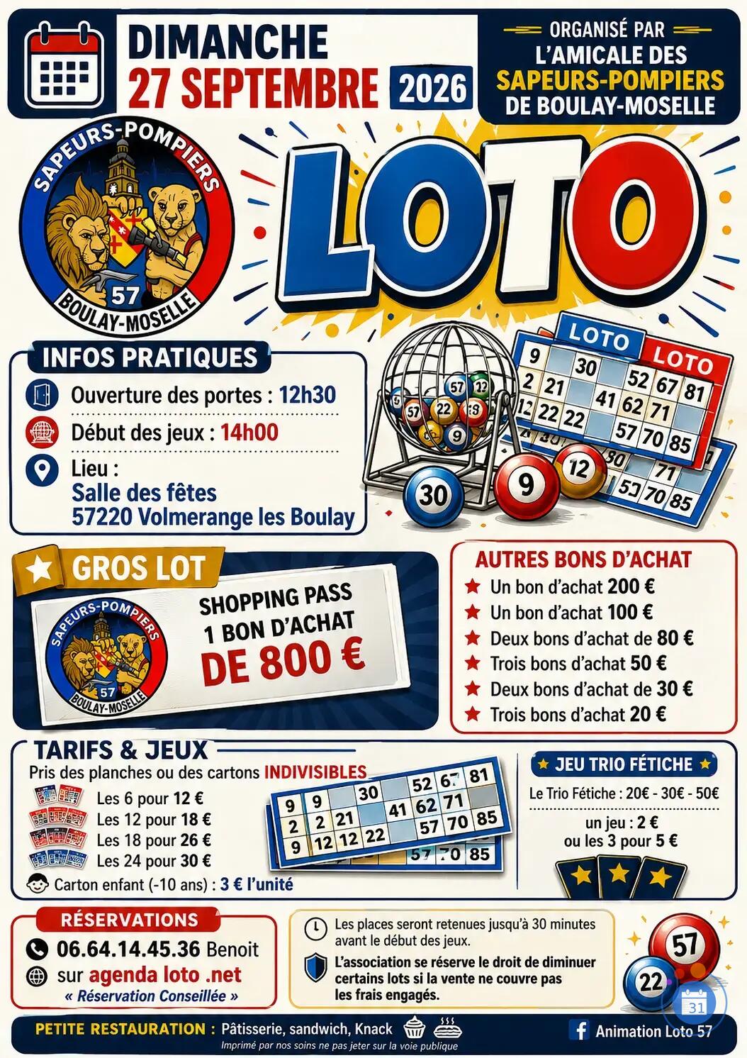 Image Loto Amicales des Sapeurs Pompiers de Boulay (photo 1)