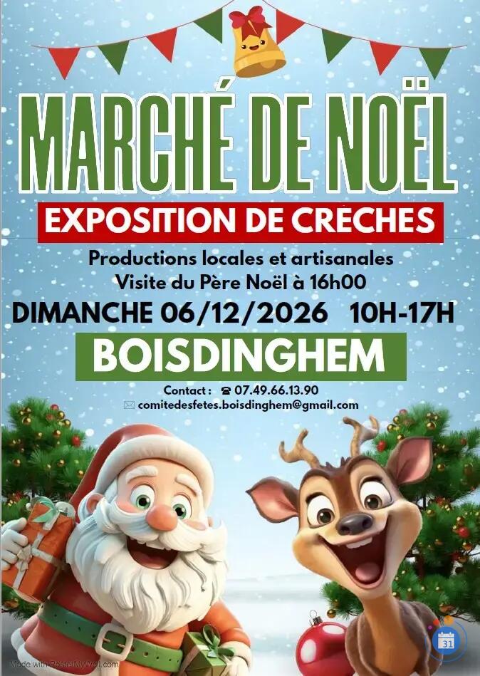 Image Marché de Noël artisanal et exposition de crèches à Boisdinghem (photo 1)