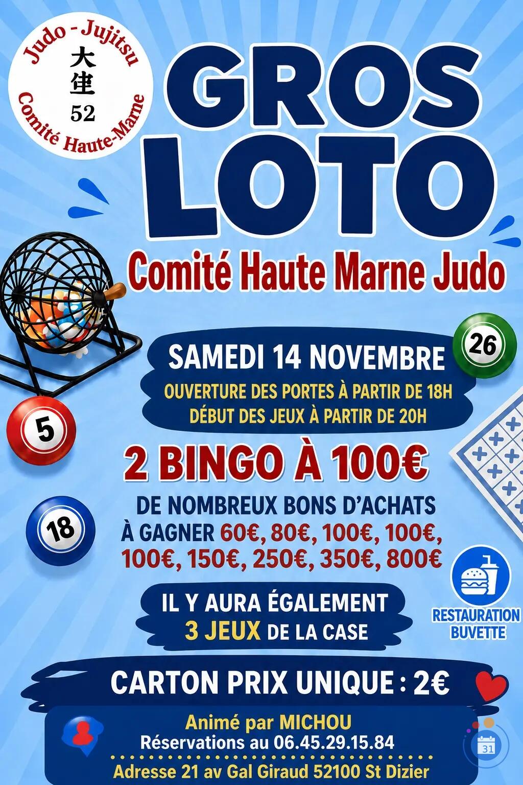 Image Gros Loto du Comité Haute Marne de Judo (photo 1)