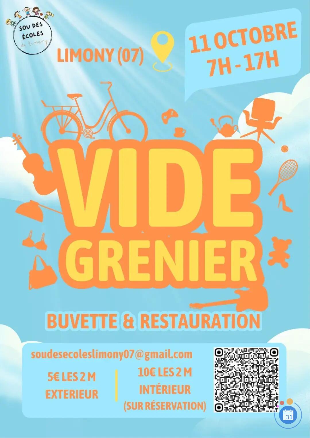 Image Vide grenier du Sou des Écoles de Limony (photo 1)