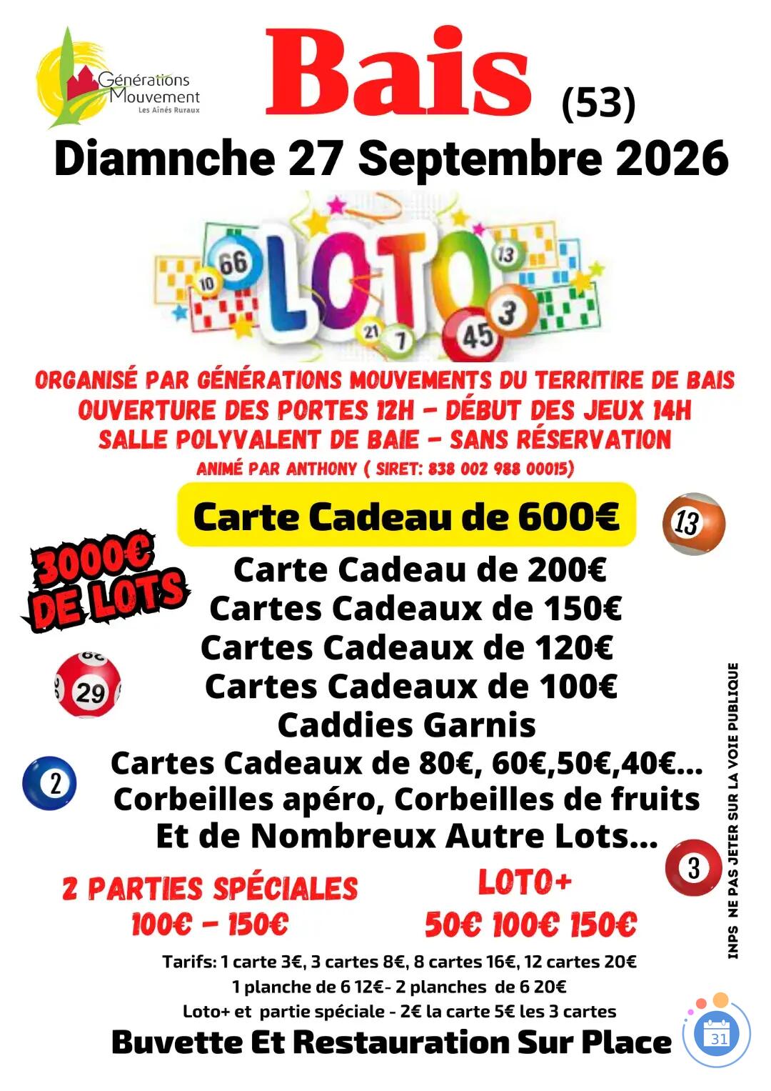 Image Loto Générations Mouvements du territoire de bais (photo 1)