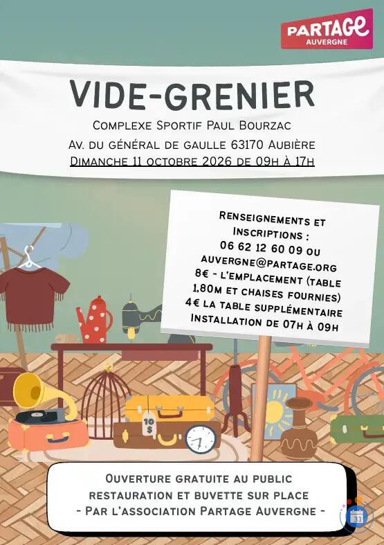 Image Vide-Grenier Association PARTAGE AVERGNE (photo 1)