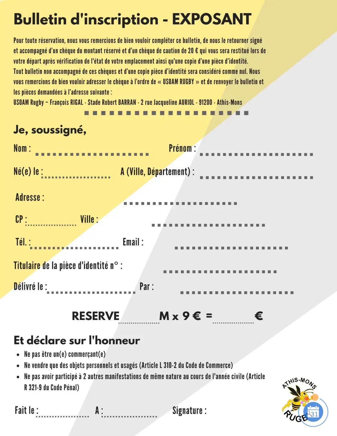 Image vide grenier USOAM rugby (photo 3)
