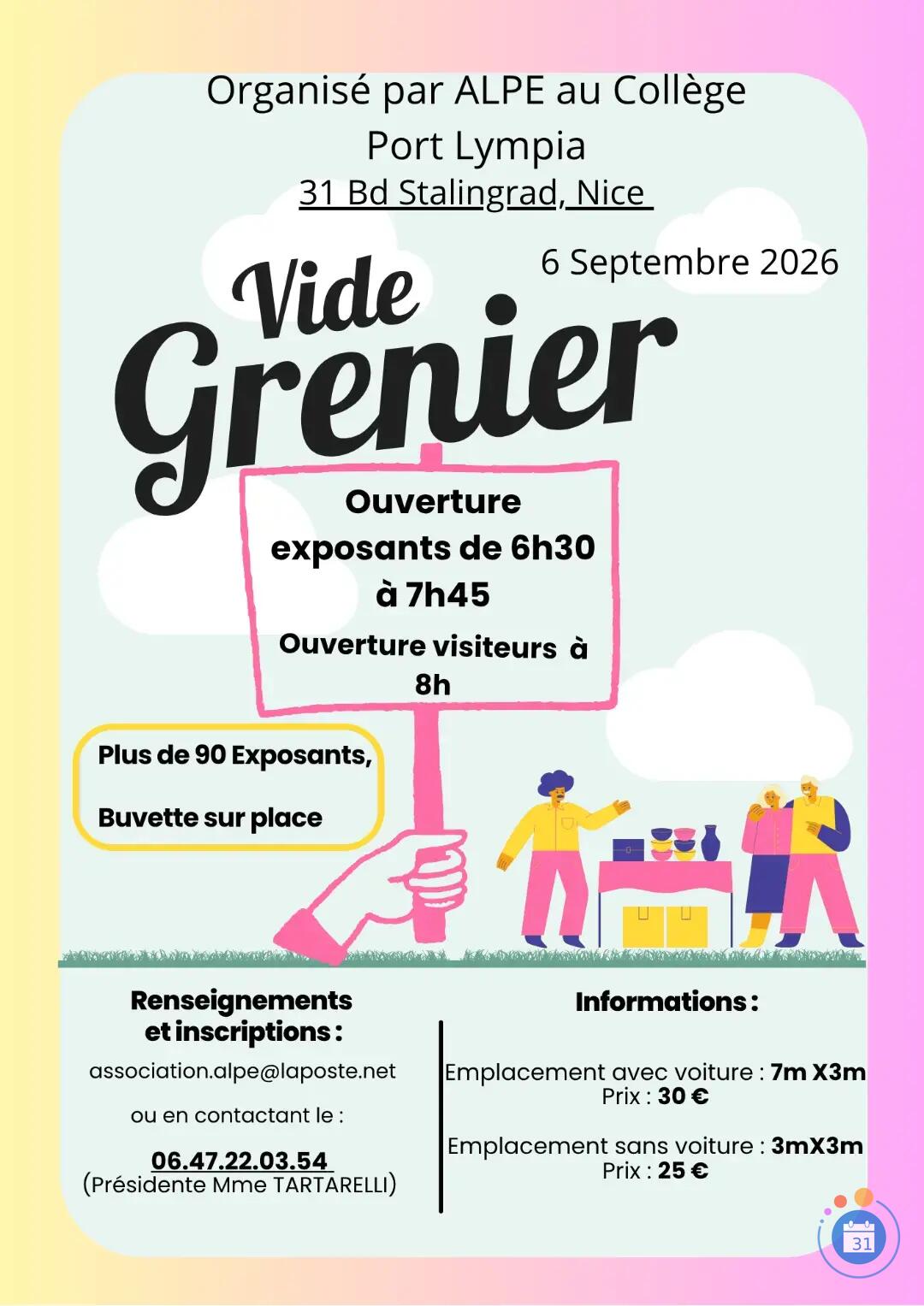 Image Vide greniers Collège Port Lympia (photo 1)