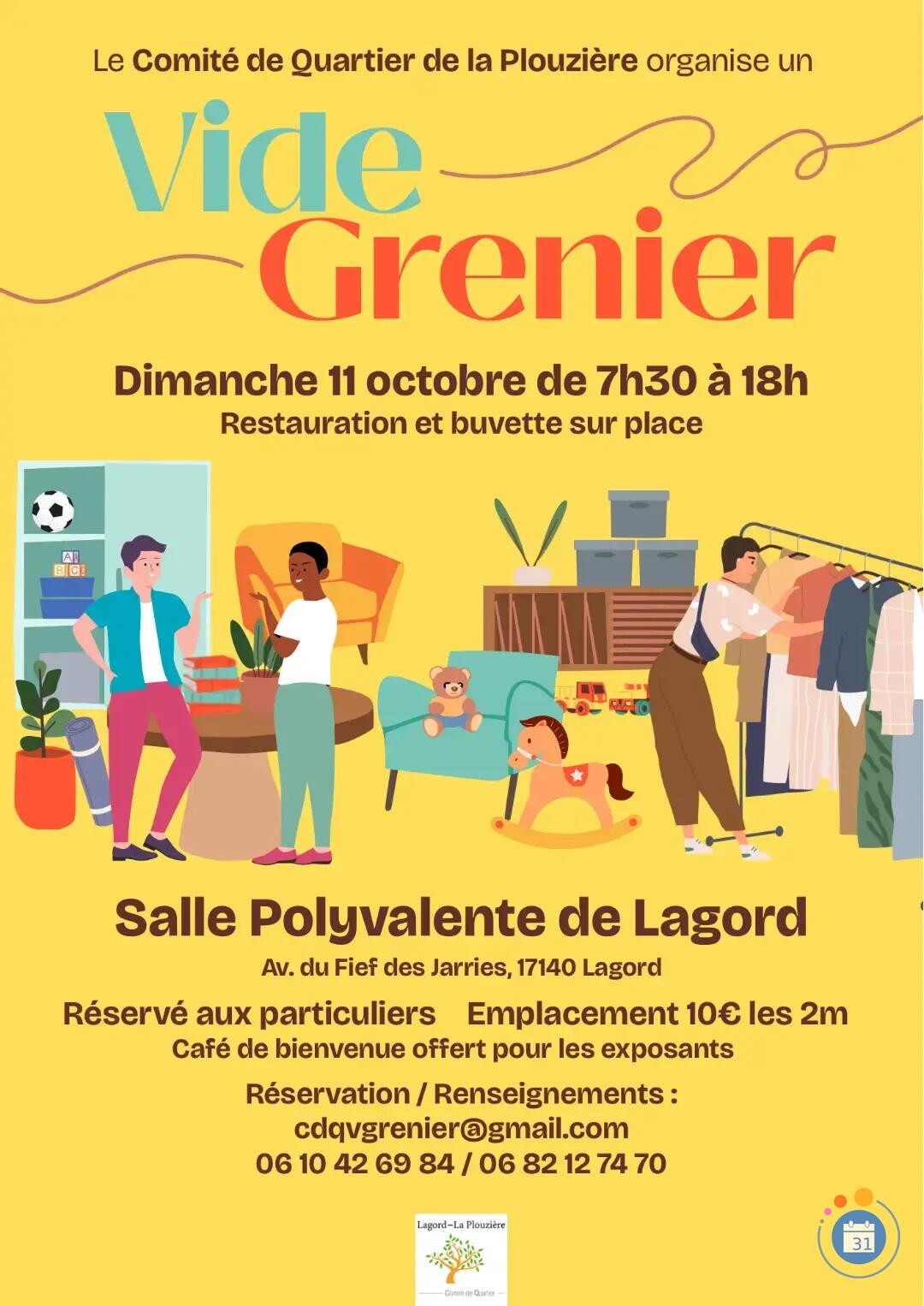 Image VIDE GRENIER du Comité de quartier LA PLOUZIERE (photo 1)