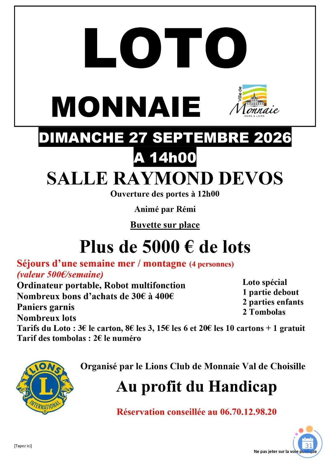 Image Loto du Lions Cub de Monnaie Val de Choisille (photo 1)