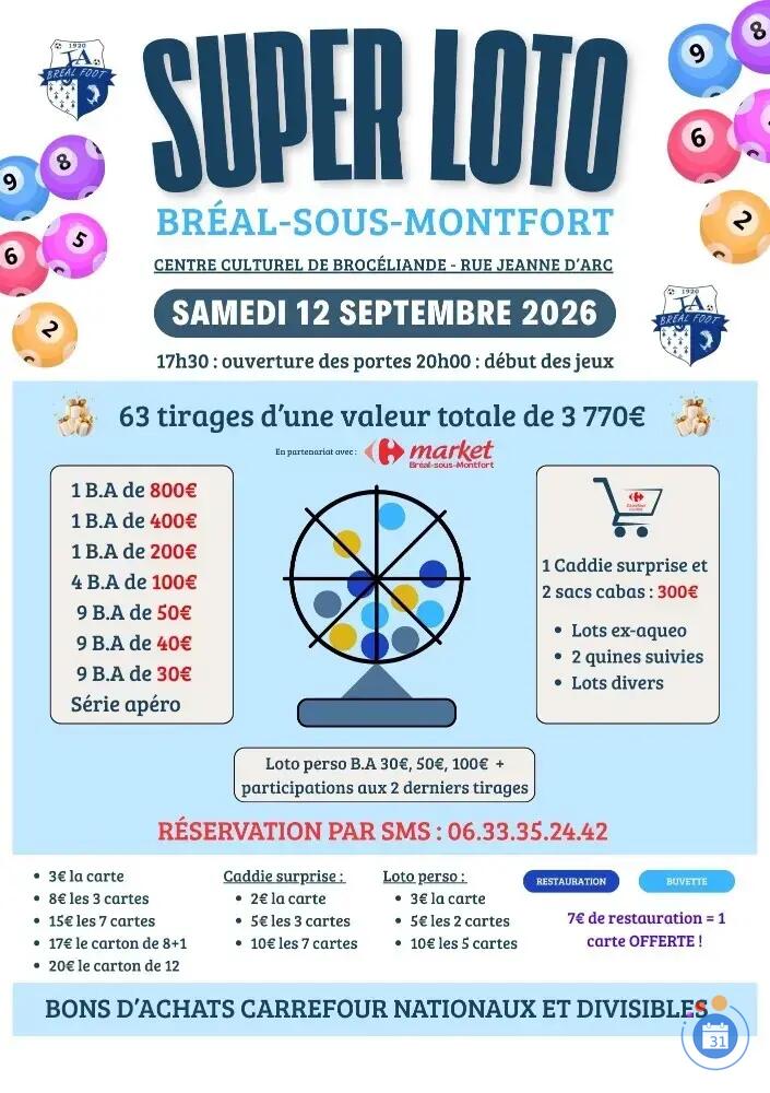 Image Super loto de la J.A. BREAL FOOT Anim Gégé loto (photo 1)