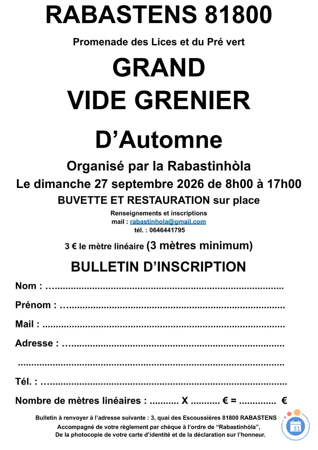 Image Grand vide Grenier d'automne (photo 2)