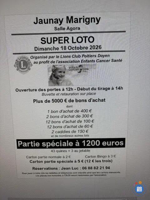 Image SUPER LOTO du LION'S CLUB POITIERS DOYEN (photo 1)