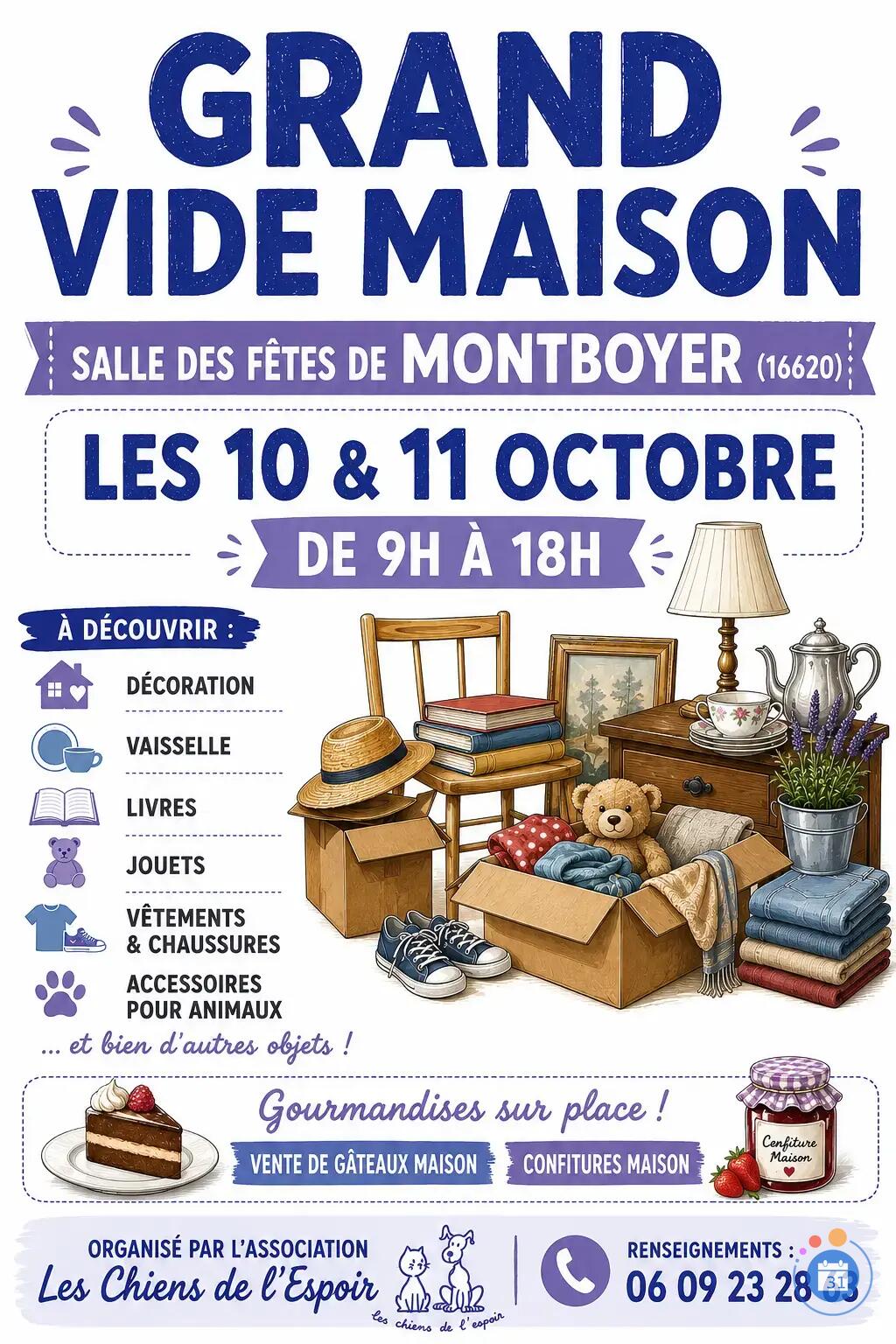Image Vide maison au profit de l'association Les Chiens de l'Espoir (photo 1)