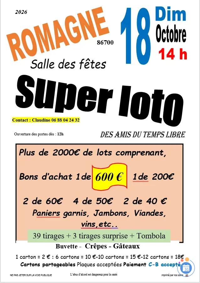 Image Loto des Amis du Temps Libre de Romagne (photo 1)