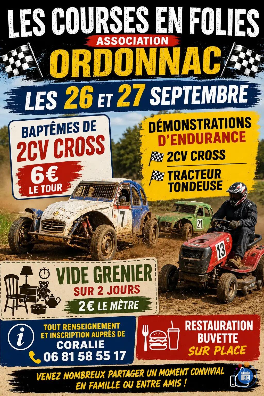 Image Vide grenier Baptême de 2 cv et Démonstration 2 cv et tracteur tondeuse (photo 1)