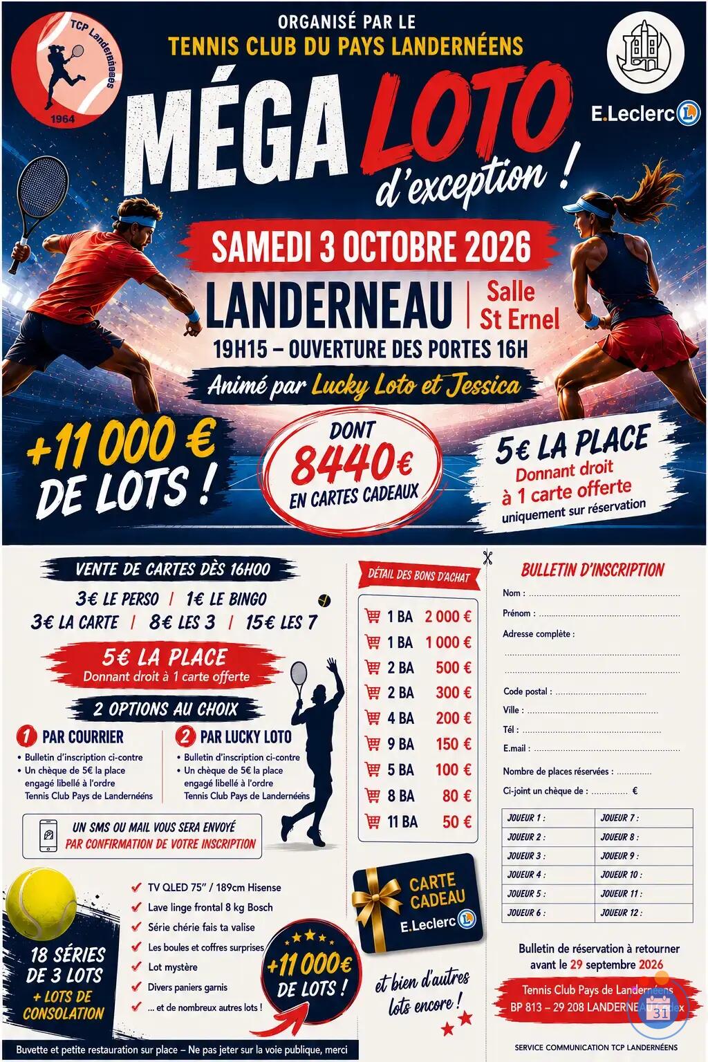 Image Méga loto d'exception du tennis club par Lucky Loto et Jessica (photo 1)