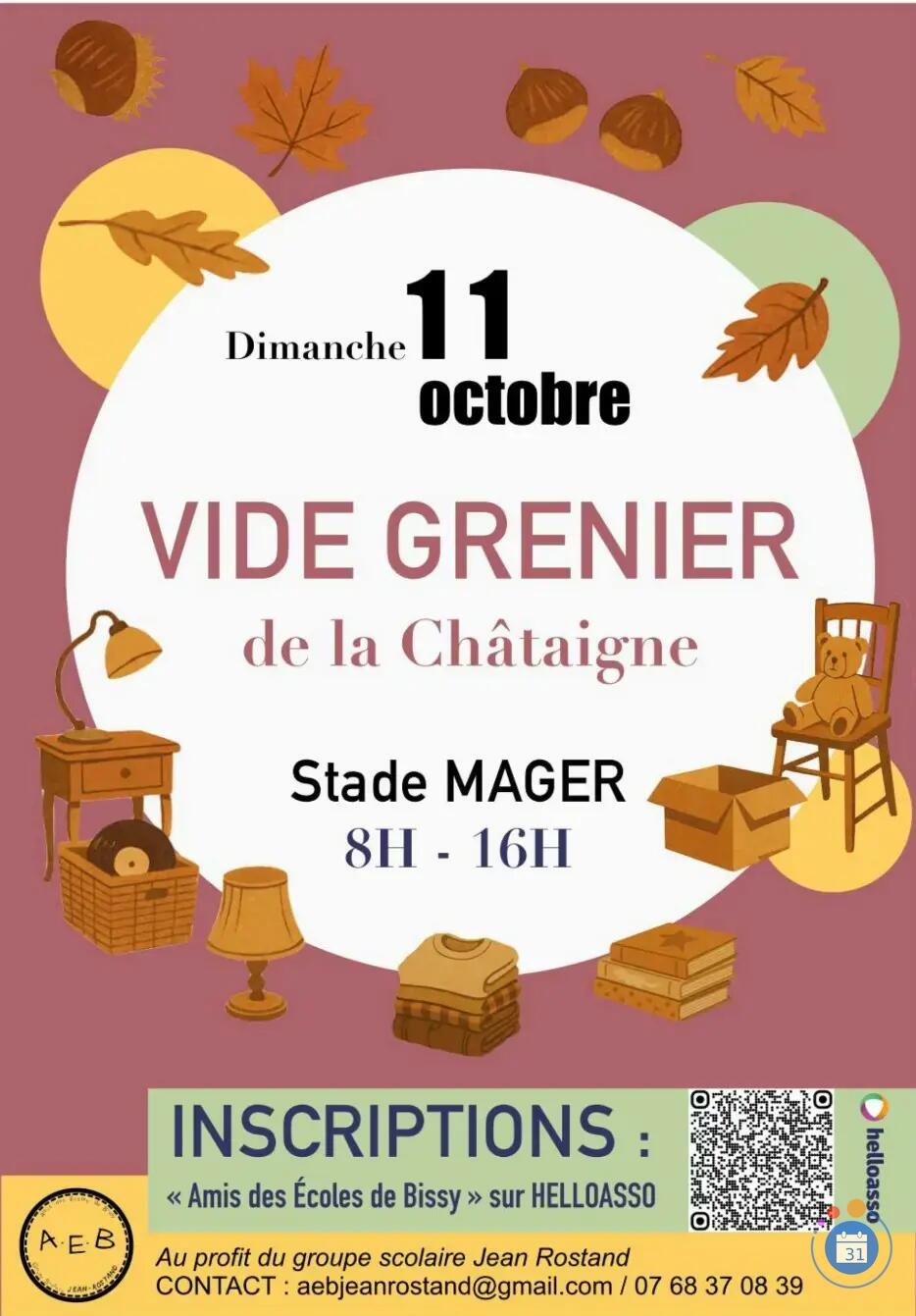 Image Vide Grenier de la châtaigne - Amis des écoles de Bissy (photo 1)