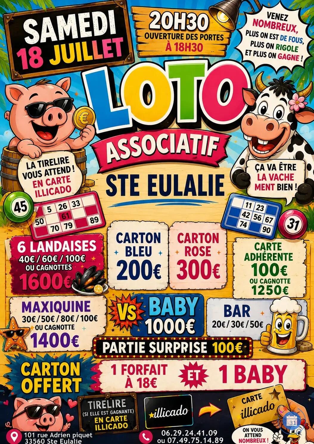 Image Super Loto d'été avec 3 cagnottes 18euros (photo 1)