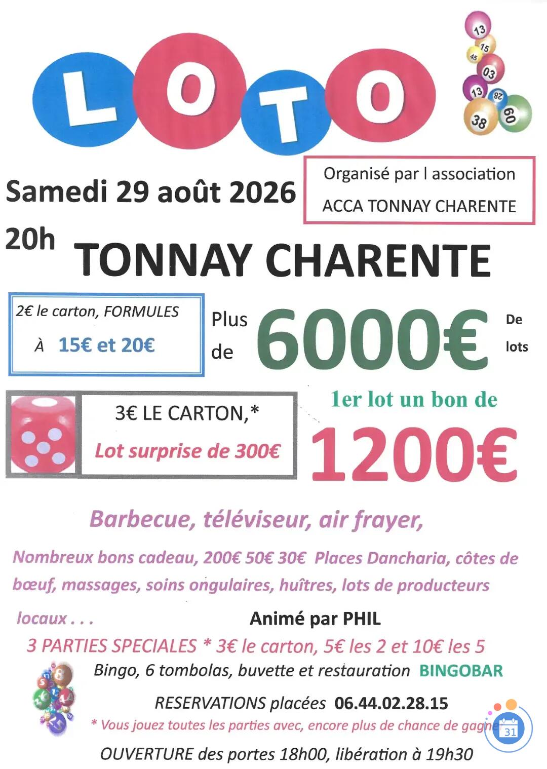 Image MEGA LOTO ACCA TONNAY CHARENTE (photo 1)