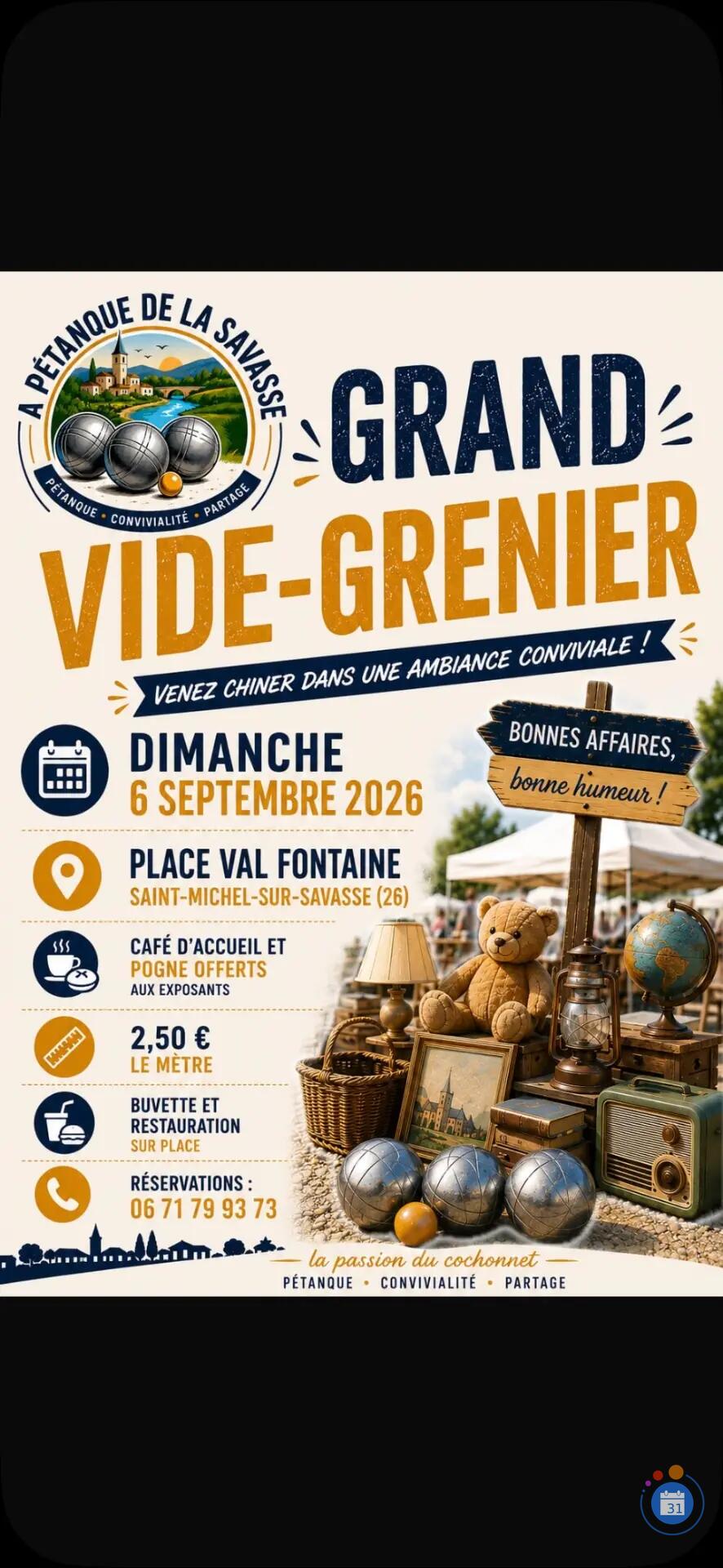 Image Vide grenier organisée par LA PÉTANQUE DE LA SAVASSE (photo 1)