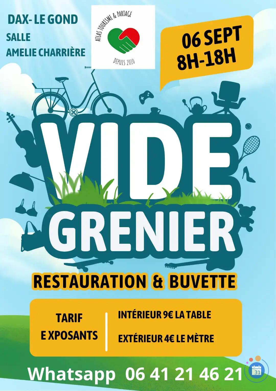 Image VIDE-GRENIER SOLIDAIRE DE LA RENTRÉE - ATLAS TOURISME ET PARTAGE (photo 1)