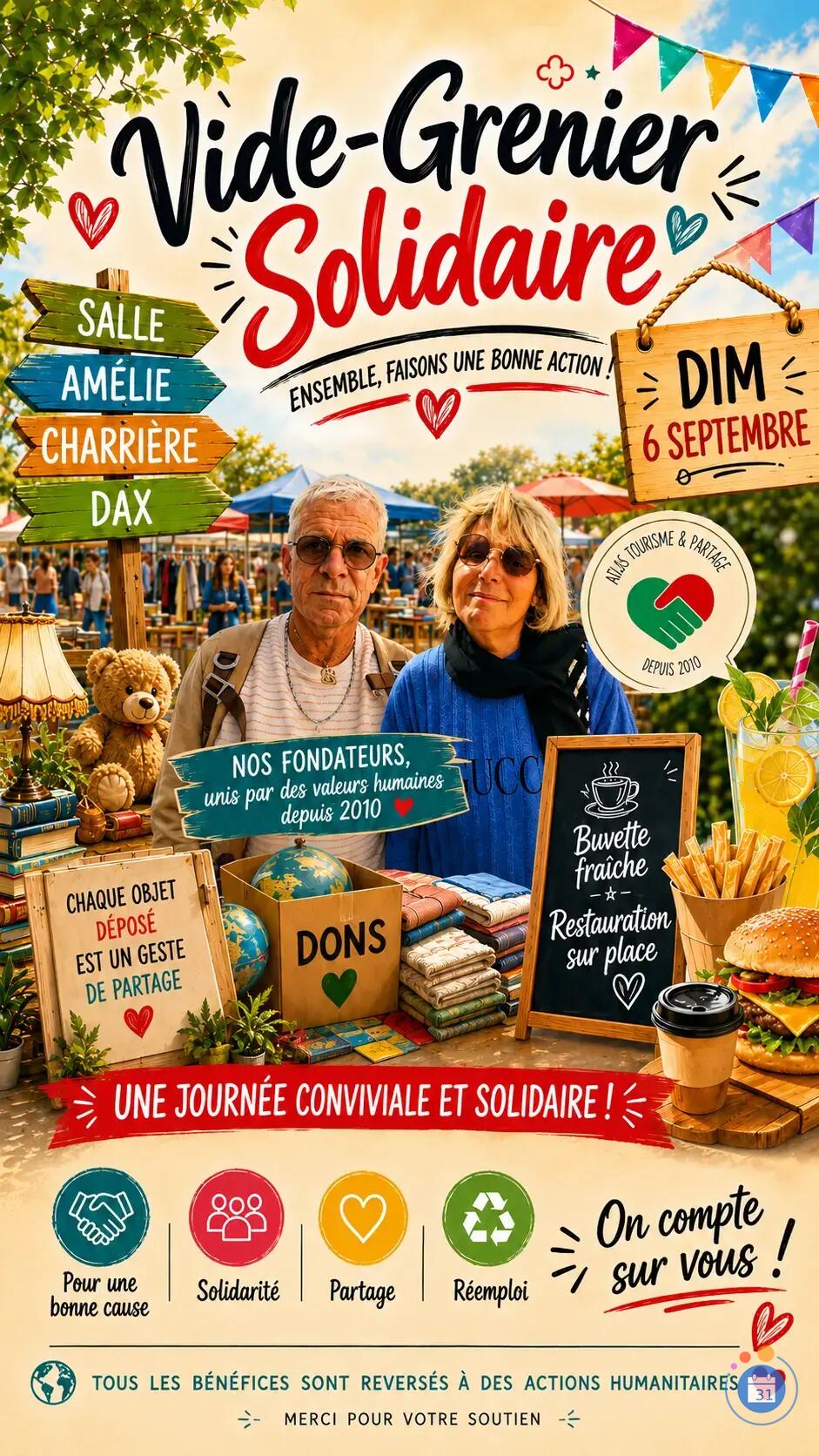 Image VIDE-GRENIER SOLIDAIRE DE LA RENTRÉE - ATLAS TOURISME ET PARTAGE (photo 2)