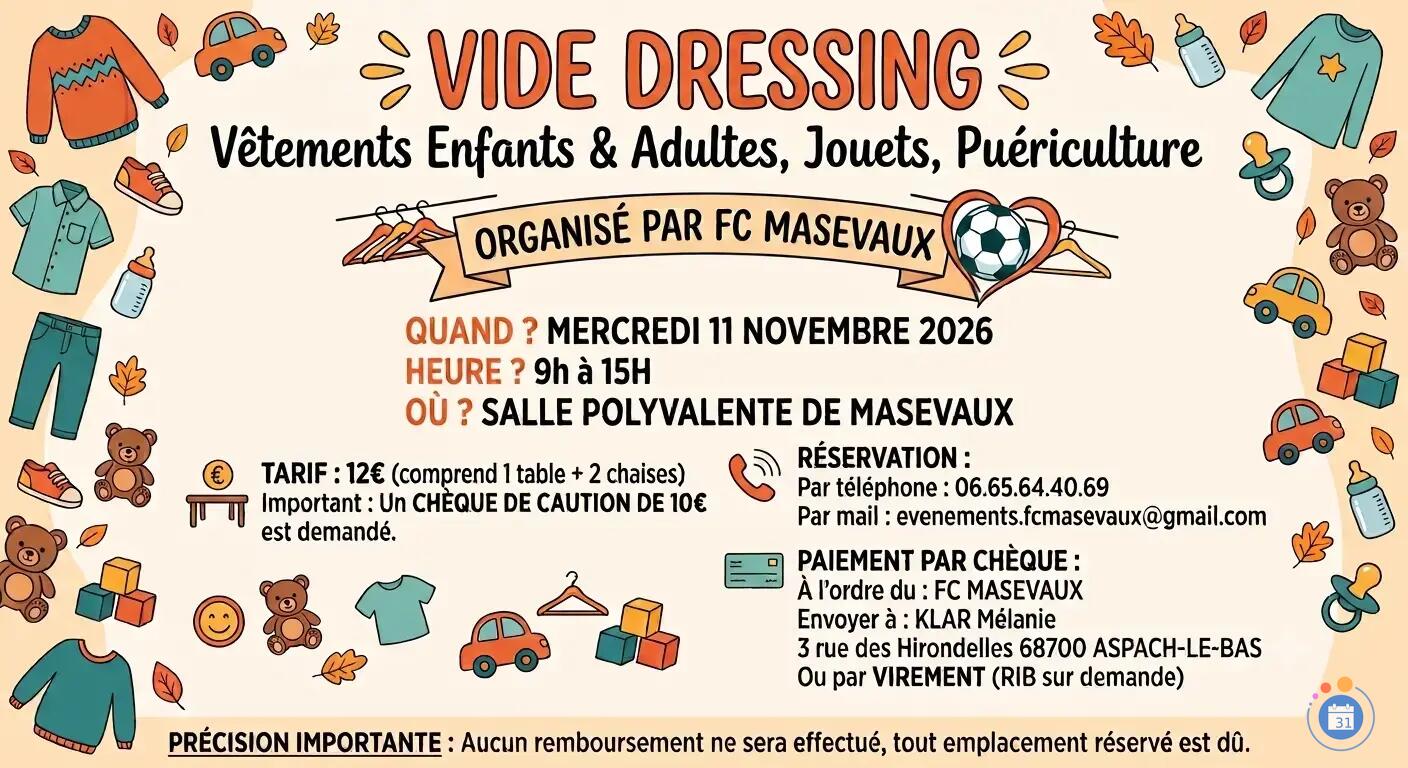 Image Vide dressing - Vêtements enfants, adultes, jouet et objets de puéricultures (photo 1)