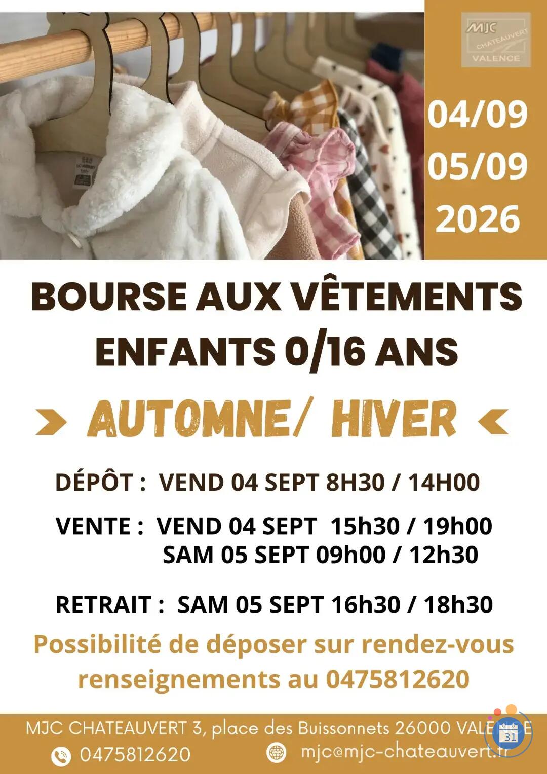 Image Bourse aux vêtements enfants autome/hiver (photo 1)