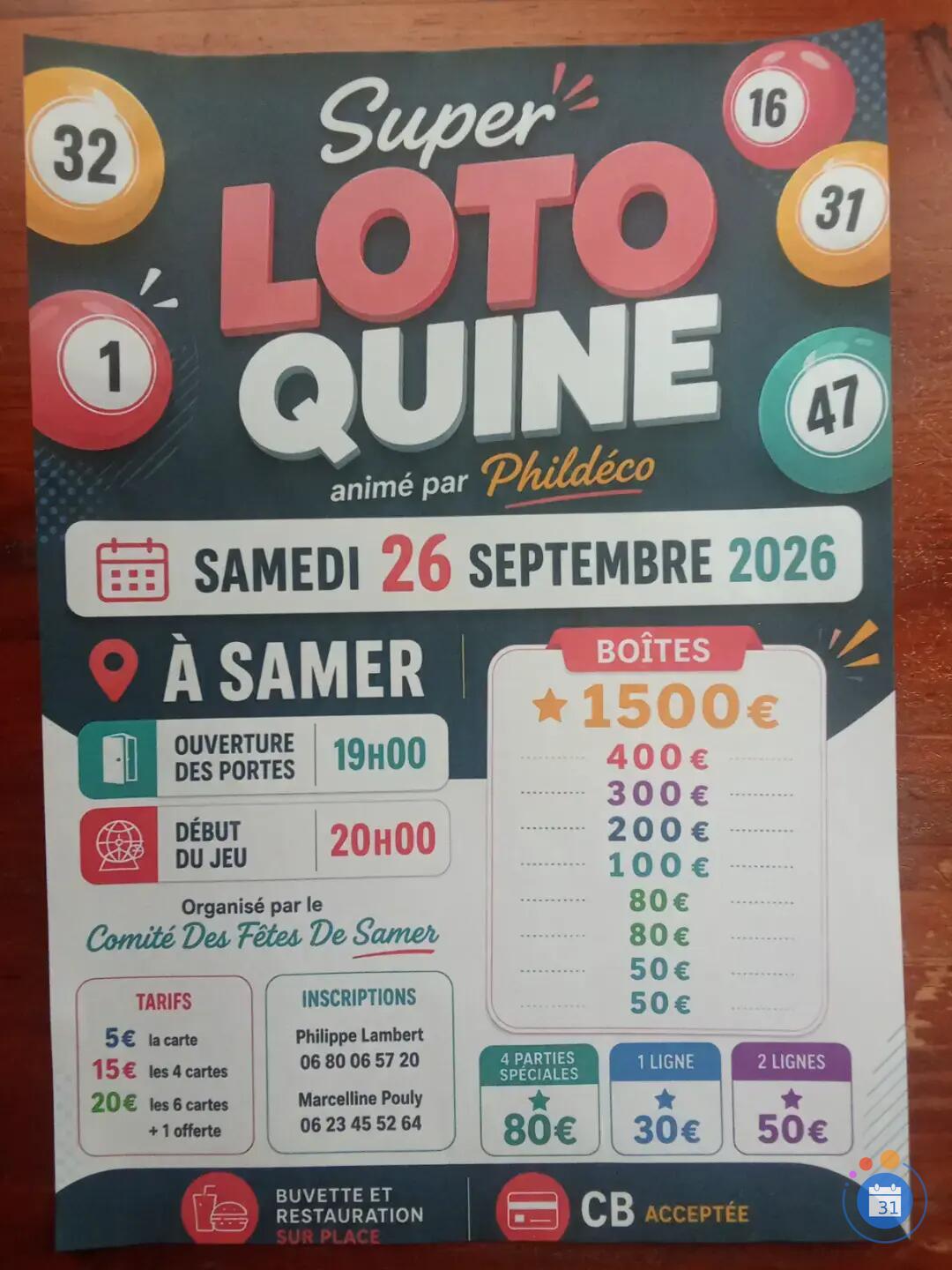 Image Super loto du comité des fêtes de la ville de Samer (photo 2)