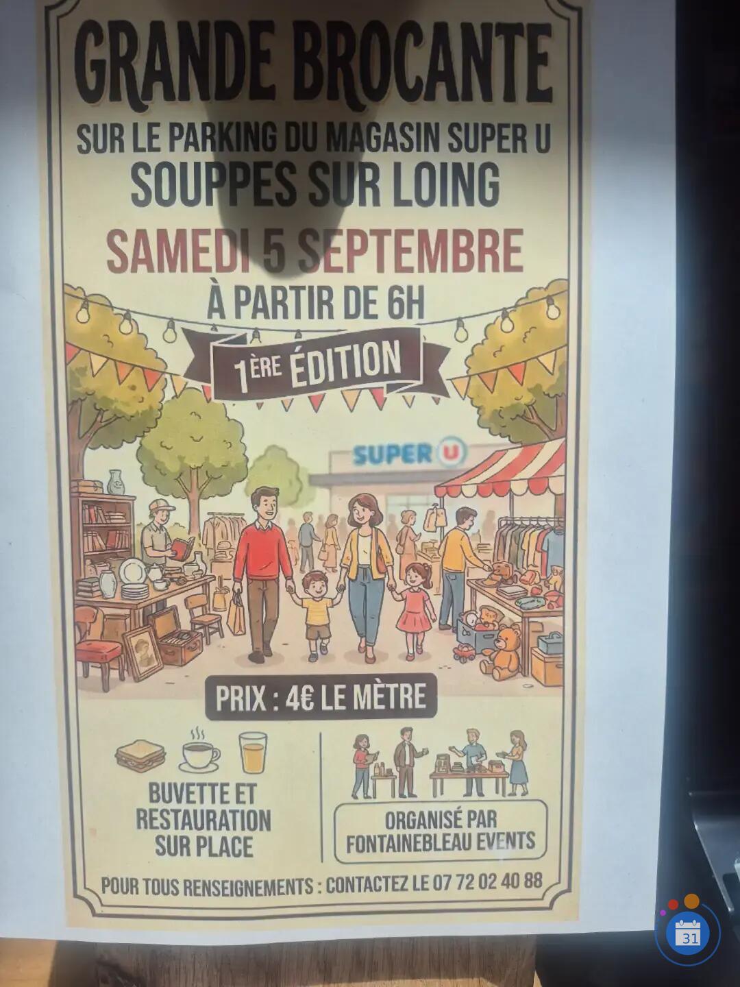 Image GRANDE BROCANTE SUR LE PARKING SUPER U SOUPPES SUR LOING (photo 1)
