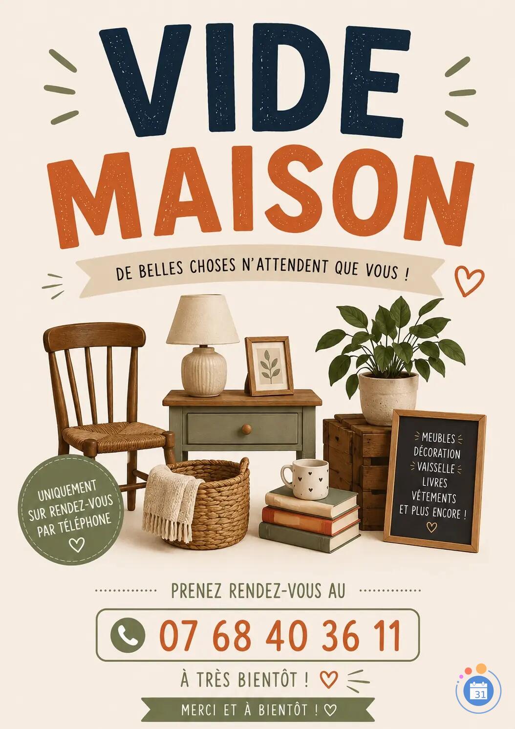Image Vide maison « Tout doit disparaître » (prise de rdv par téléphone) (photo 1)