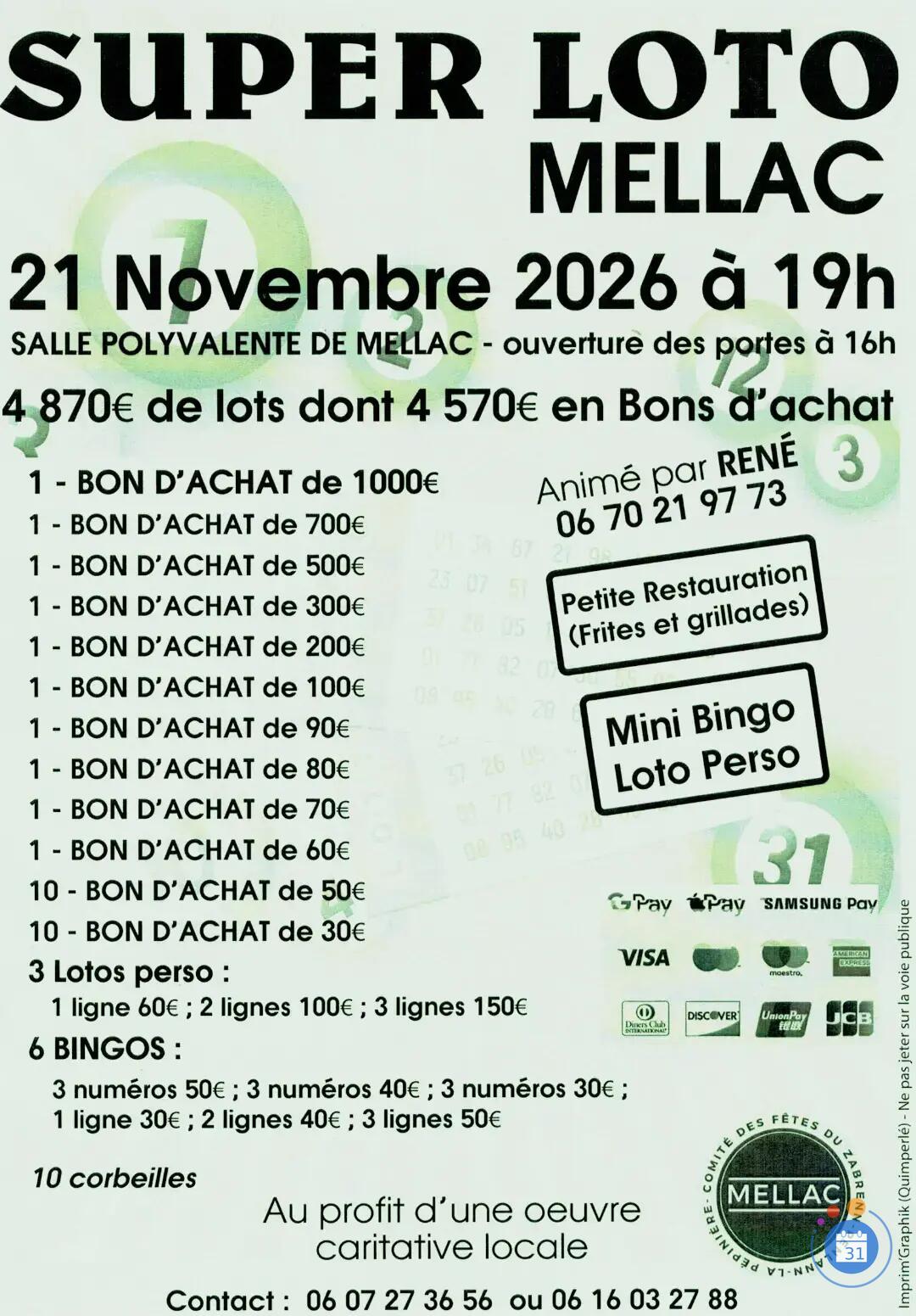 Image Loto du comité de Penlann, le Zabrenn ...de Mellac animé par René (photo 1)