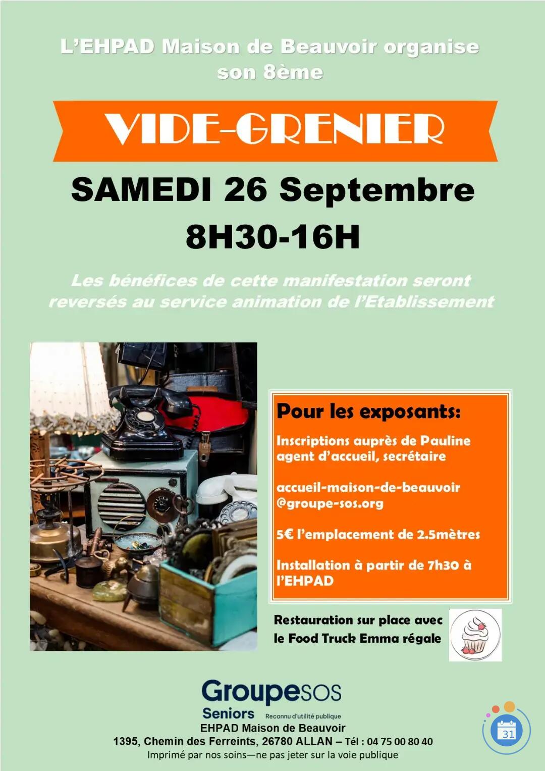 Image Vide grenier ehpad maison de beauvoir (photo 1)