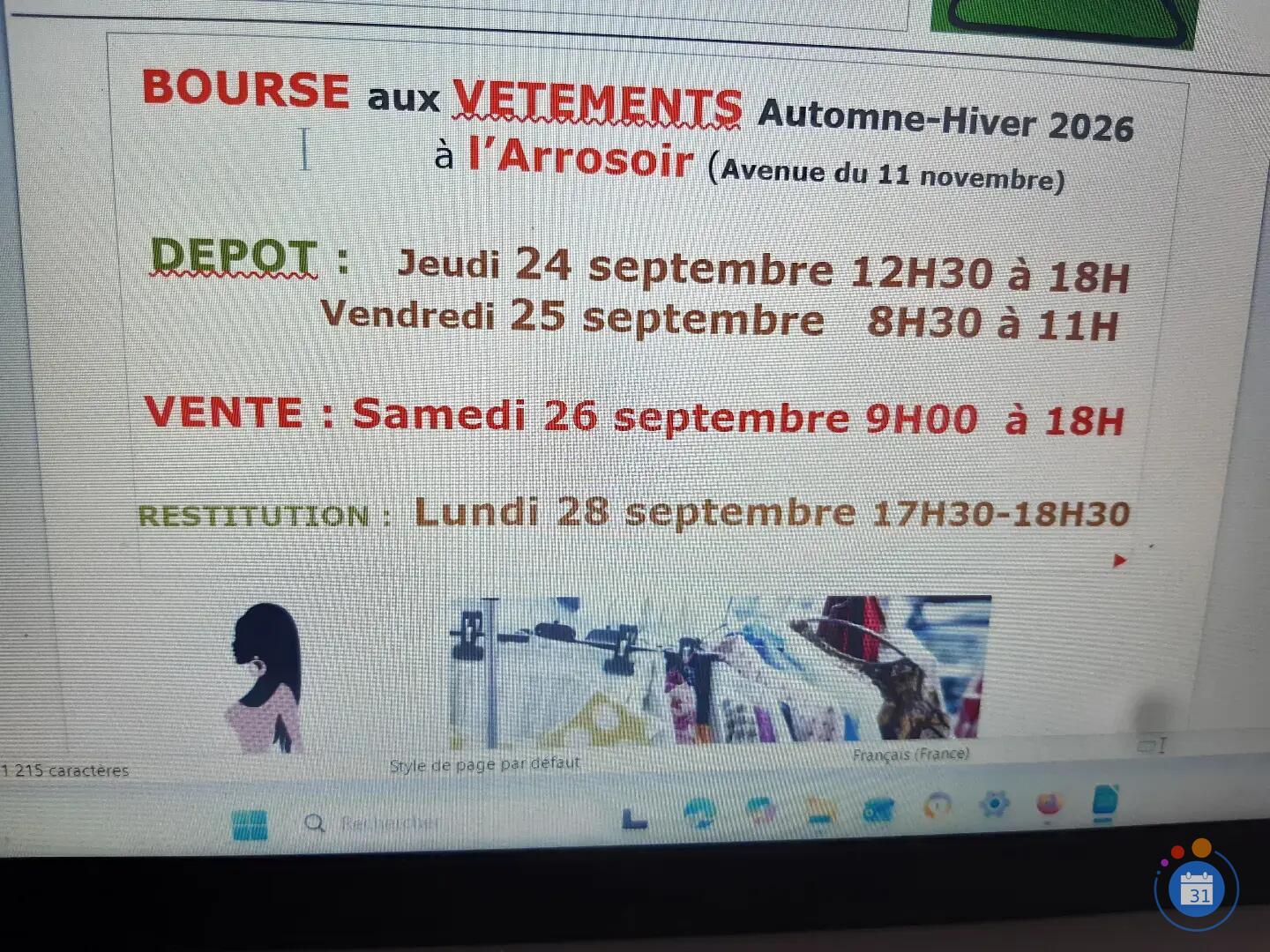Image BOURSE VETEMENTS AUTOMNE-HIVER (photo 1)